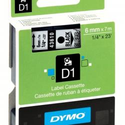 Dymo 6MM X 7M DYMO D1 Tape Black On White